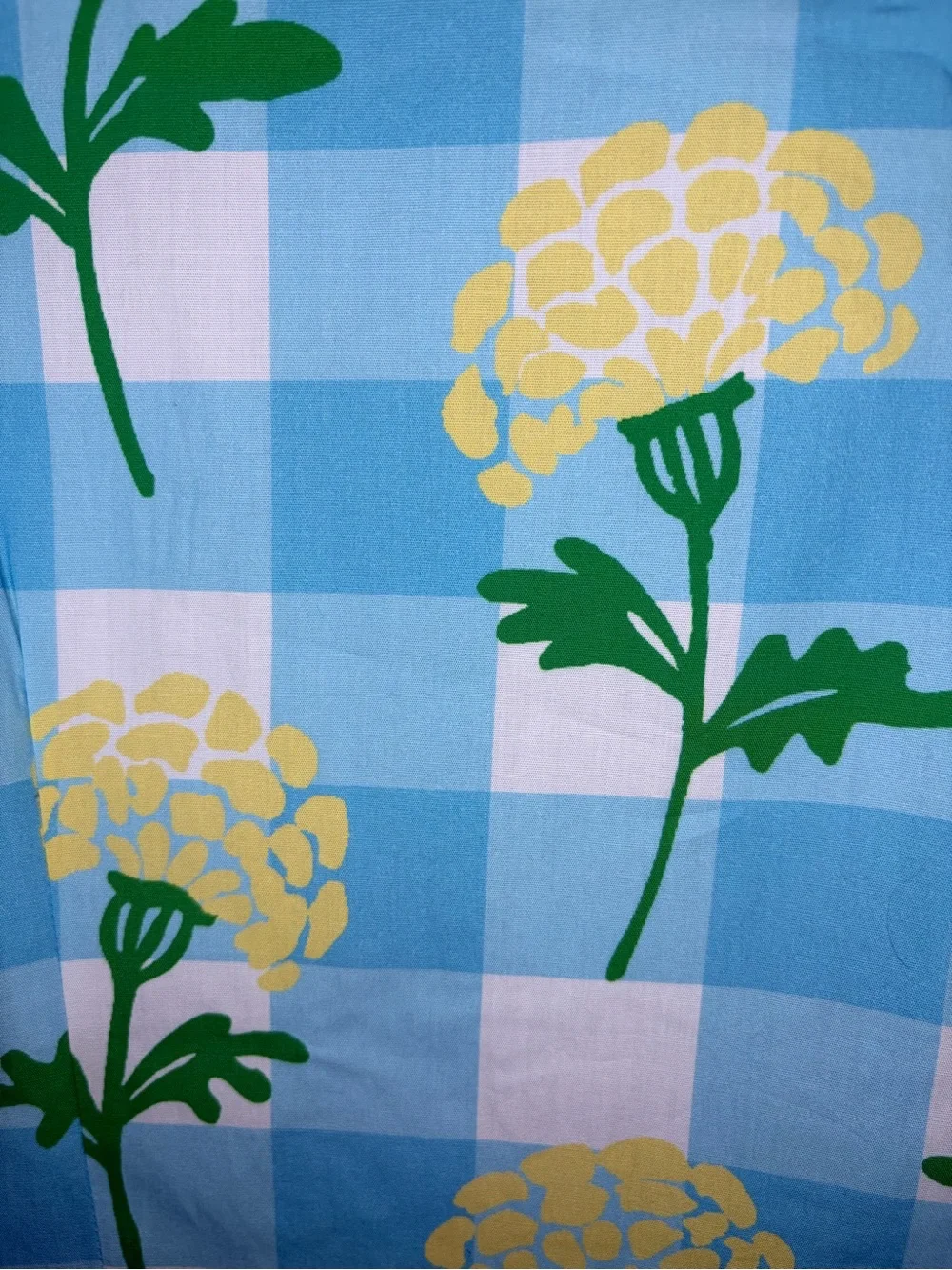 SAIL TO SABLE Long Sleeve Cotton Blue Gingham Floral Print Midi Dress M NWT - Picture 9 of 11